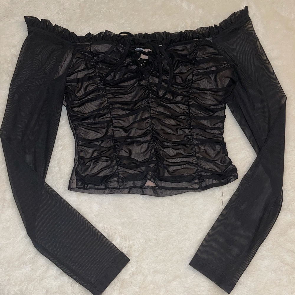 ruched sheer top